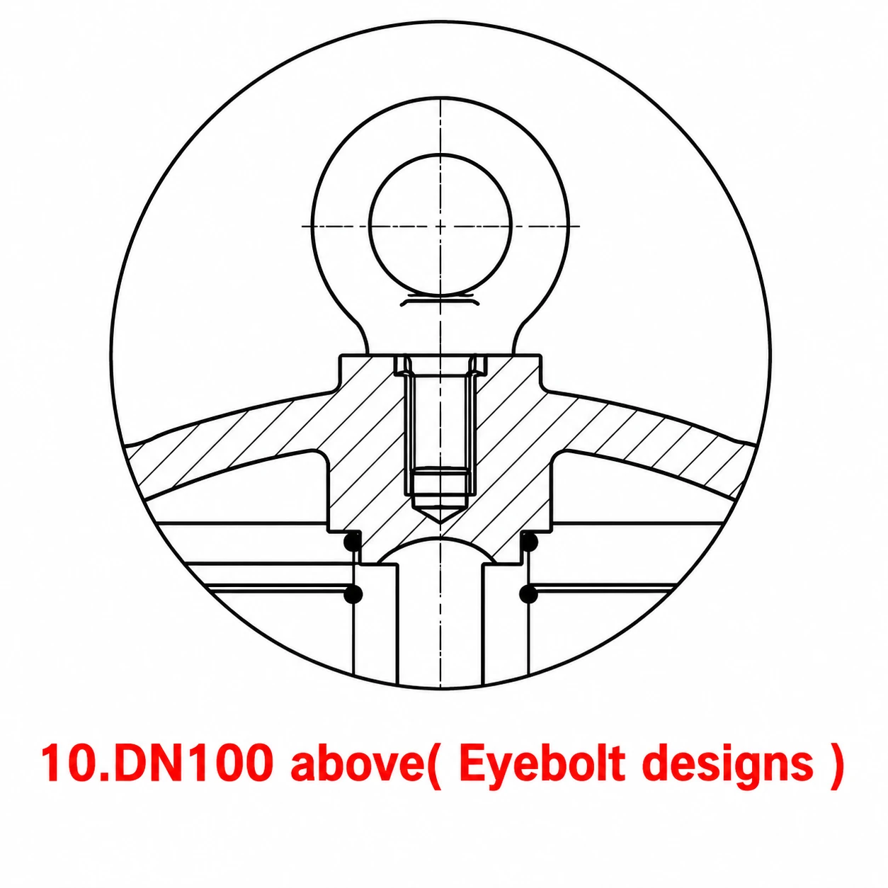 Swing Check Valve HN67 HN67 swing check valve eyebolt design detail for DN100 and above