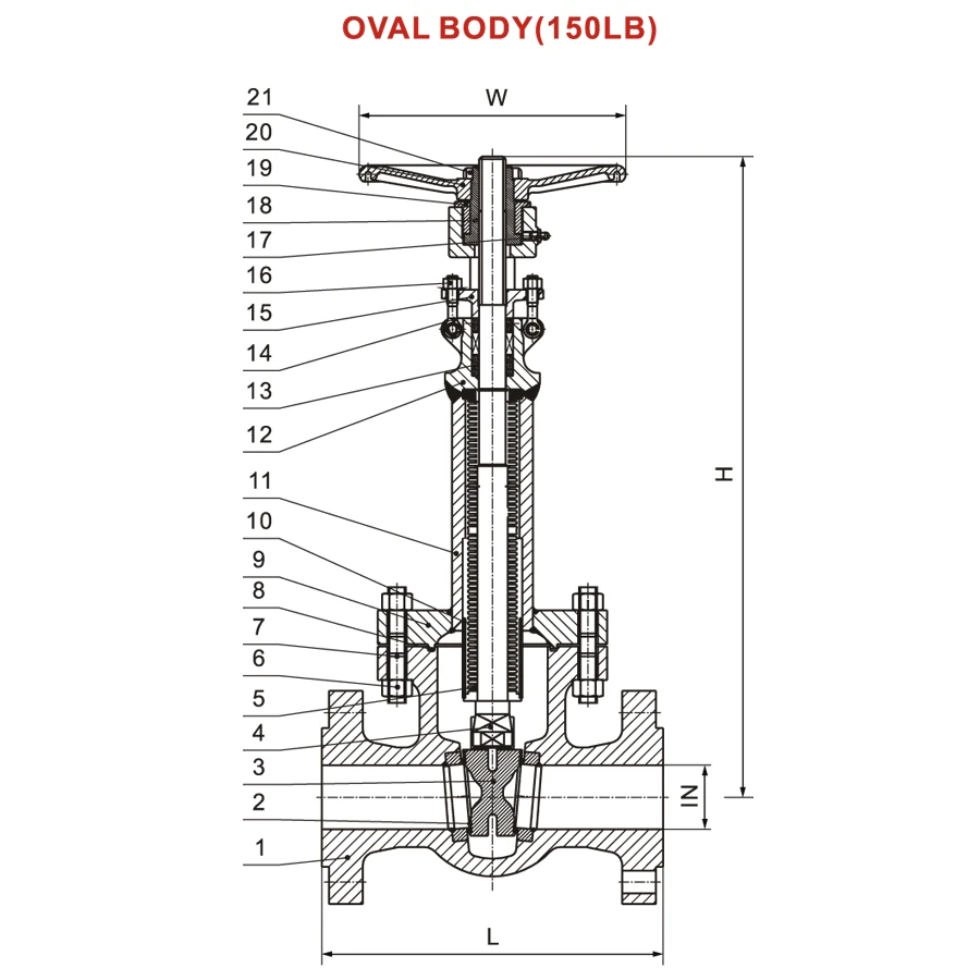 Bellow Seal Globe/Gate Valve ANSI HN70 HN70 bellow seal gate valve sectional structure and dimensions drawing