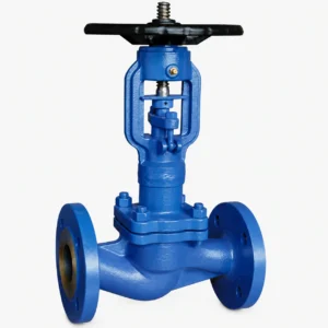 Long type bellow seal globe valve HN68 with extended bonnet and flanged ends