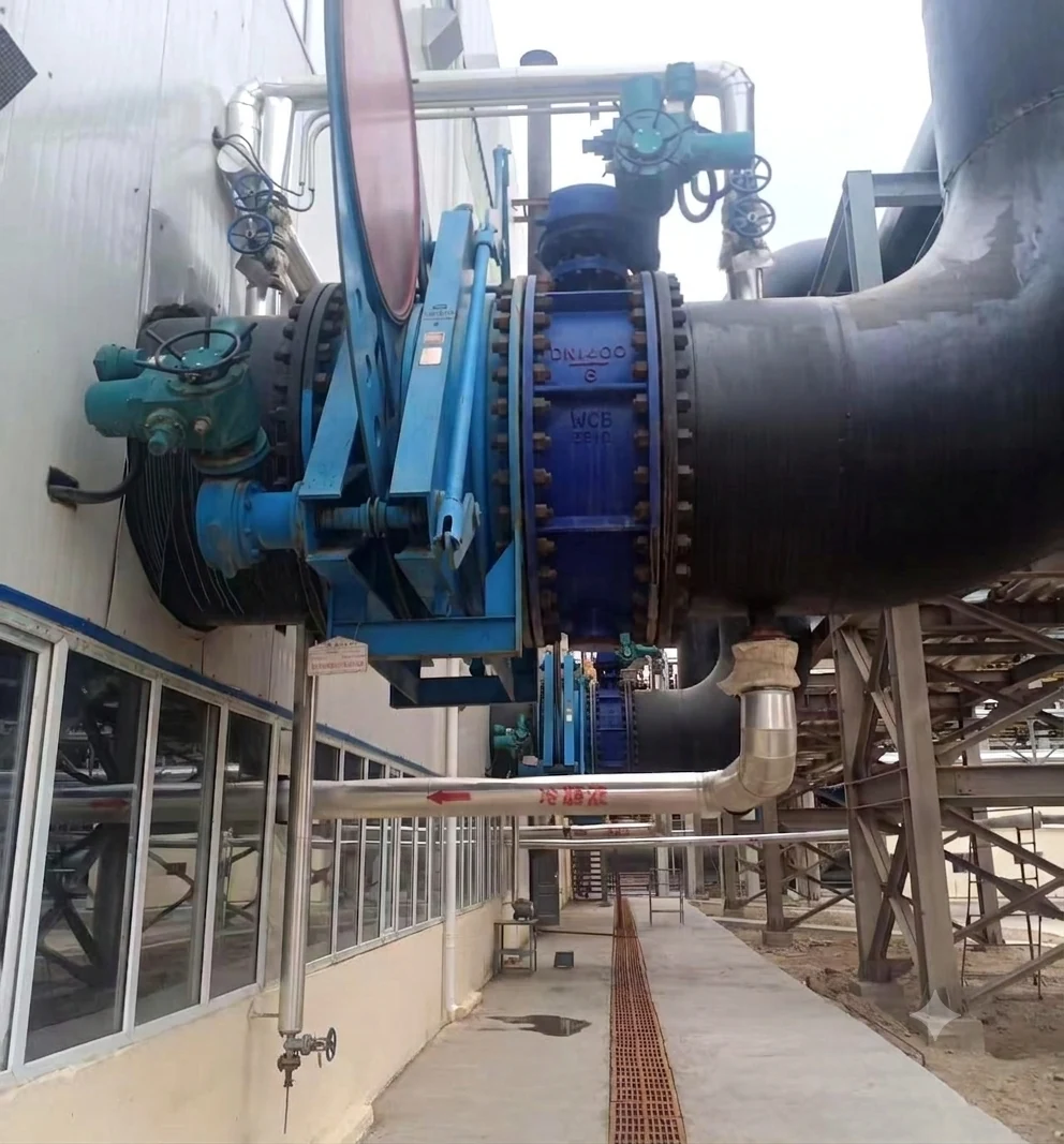 DN1400 large diameter butterfly valve installed in industrial pipeline