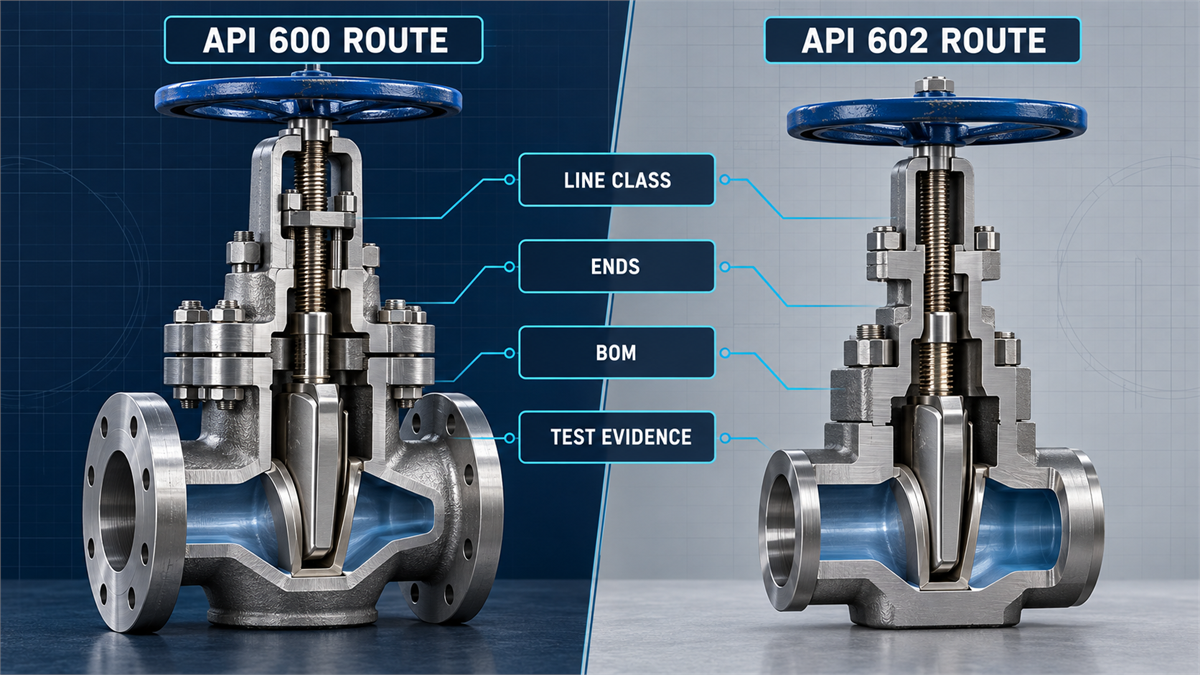 API 600 vs API 602 Gate Valves: Scope, Construction and RFQ Guide API 600 and API 602 gate valve procurement routes compared by scope, construction interfaces and RFQ evidence