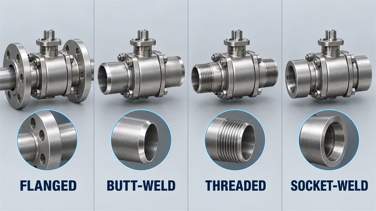 Flanged vs Butt-Weld vs Threaded Ball Valves: End-Connection Selection and RFQ Guide Flanged, butt-weld, threaded and socket-weld ball valve end connections compared for RFQ review