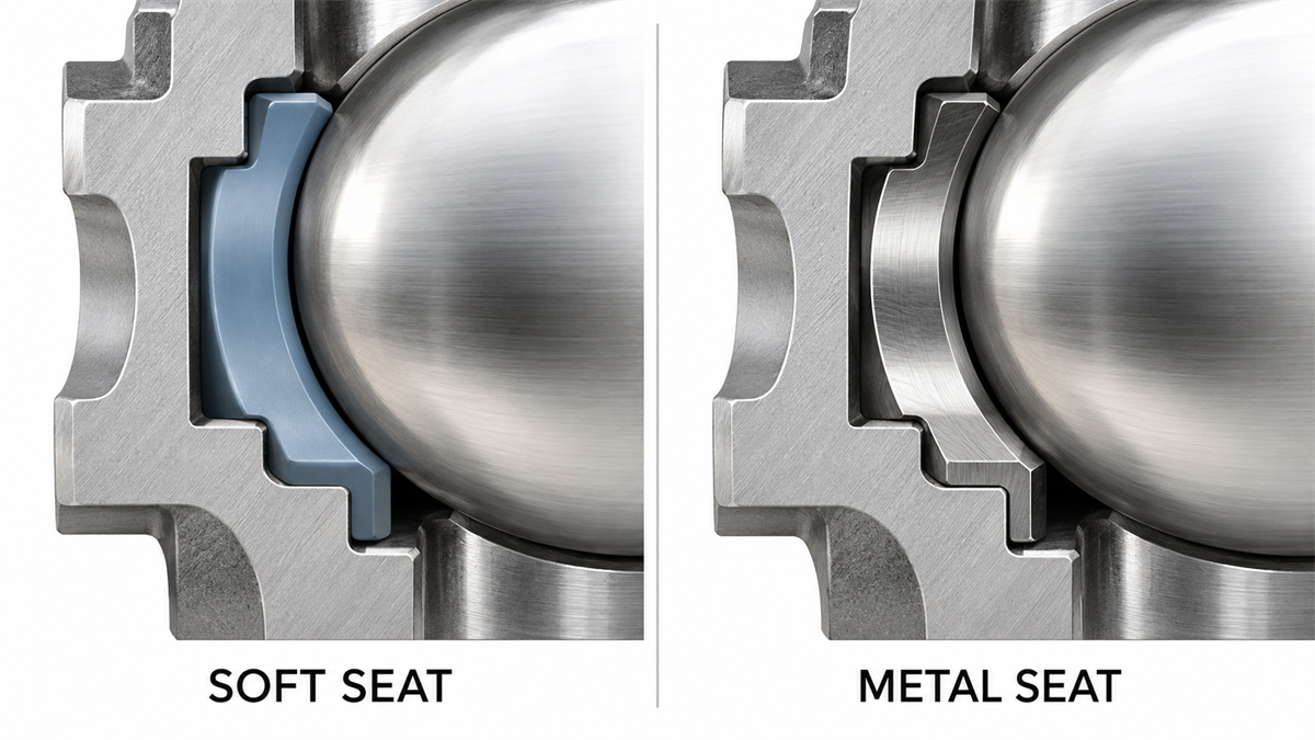 Metal Seated vs Soft Seated Ball Valves: How to Choose for Industrial Service Comparison of soft-seat and metal-seat ball valve sealing interfaces